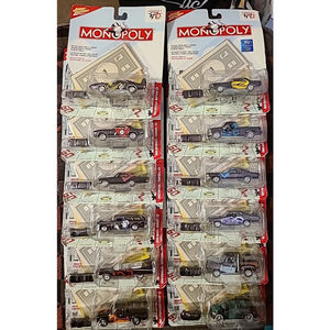 Johnny Lightning Monopoly 70th Anniversary Set of 12 Vehicles and Game Tokens